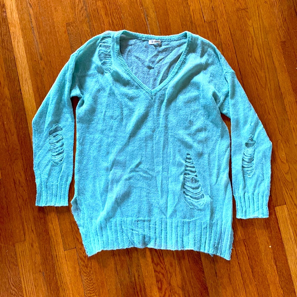 Mystree Distressed Wool Sweater - Brand New - Size L